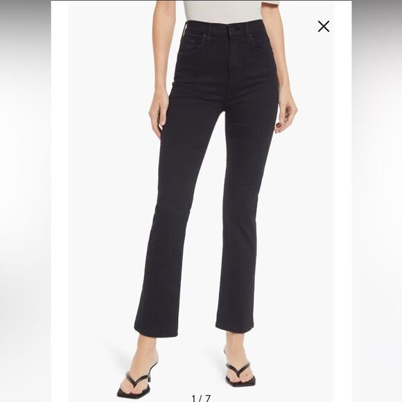 MOTHER Denim - Mother High Wasted Rider Ankle Jeans 26 Not Guilty Black Stretch Denim